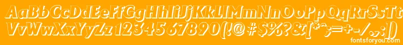 AdelonshadowHeavyItalic-fontti – valkoiset fontit oranssilla taustalla