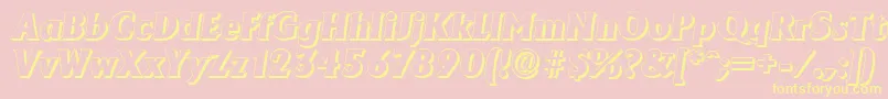 AdelonshadowHeavyItalic-Schriftart – Gelbe Schriften auf rosa Hintergrund