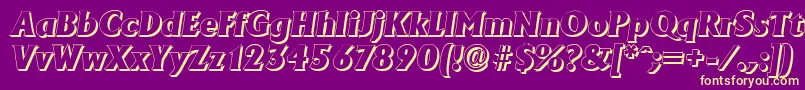 AdelonshadowHeavyItalic Font – Yellow Fonts on Purple Background