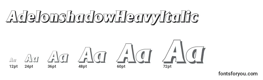 Размеры шрифта AdelonshadowHeavyItalic
