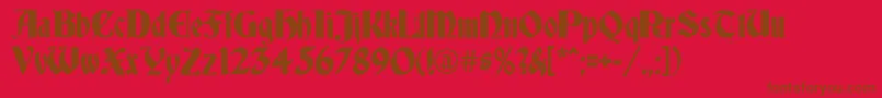 Lisätietoja Germania-fontista Germania-fontti – ruskeat fontit punaisella taustalla