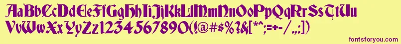 Germania Font – Purple Fonts on Yellow Background