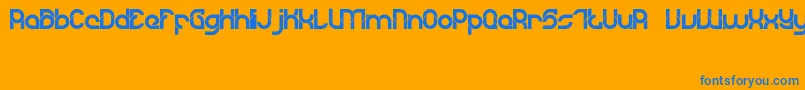 DyLovastuff02 Font – Blue Fonts on Orange Background