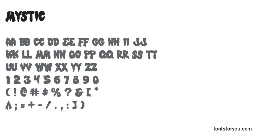 Шрифт Mystic – алфавит, цифры, специальные символы