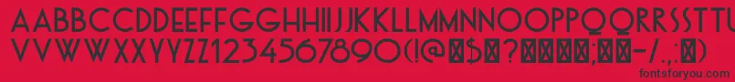 DkOtago Font – Black Fonts on Red Background