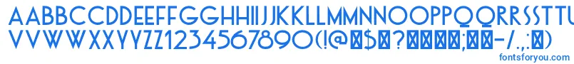 フォントDkOtago – 白い背景に青い文字