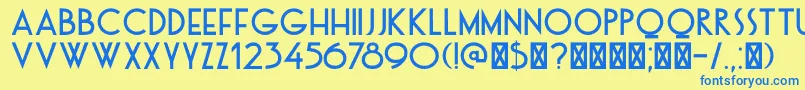 DkOtago Font – Blue Fonts on Yellow Background