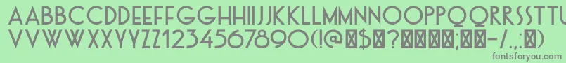 フォントDkOtago – 緑の背景に灰色の文字