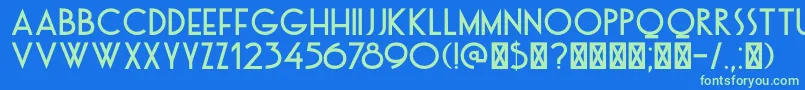 DkOtago Font – Green Fonts on Blue Background