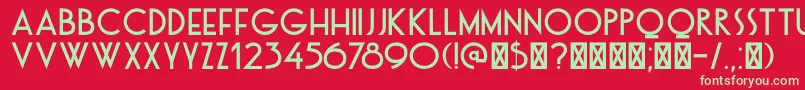 DkOtago Font – Green Fonts on Red Background