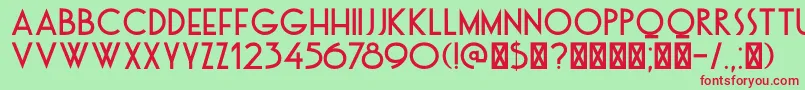 DkOtago Font – Red Fonts on Green Background