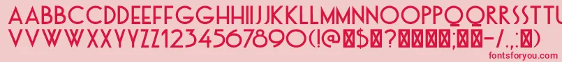 フォントDkOtago – ピンクの背景に赤い文字