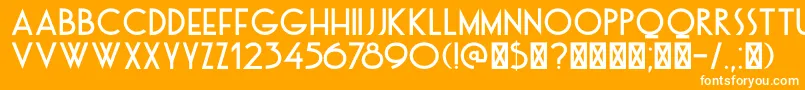 DkOtago-Schriftart – Weiße Schriften auf orangefarbenem Hintergrund