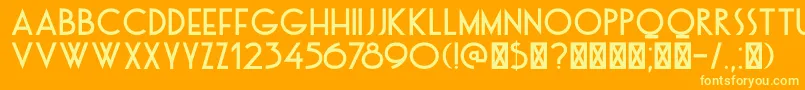 DkOtago-Schriftart – Gelbe Schriften auf orangefarbenem Hintergrund