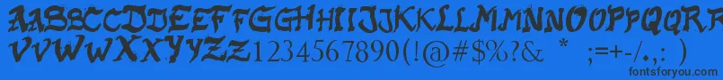 Шрифт RaslaniKaplash – чёрные шрифты на синем фоне