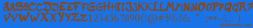 RaslaniKaplash Font – Brown Fonts on Blue Background