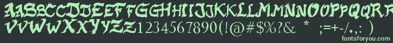 RaslaniKaplash Font – Green Fonts on Black Background