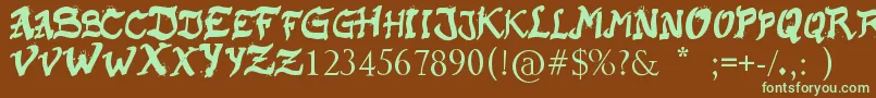 Шрифт RaslaniKaplash – зелёные шрифты на коричневом фоне