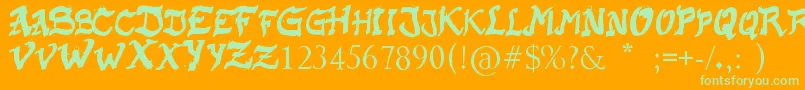 RaslaniKaplash Font – Green Fonts on Orange Background