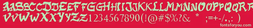 RaslaniKaplash Font – Green Fonts on Red Background