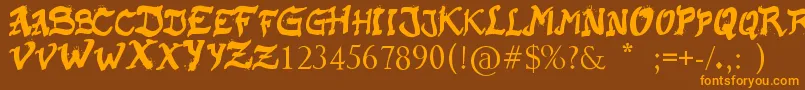 RaslaniKaplash Font – Orange Fonts on Brown Background