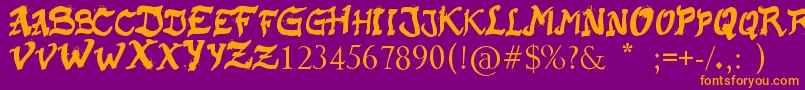 RaslaniKaplash Font – Orange Fonts on Purple Background