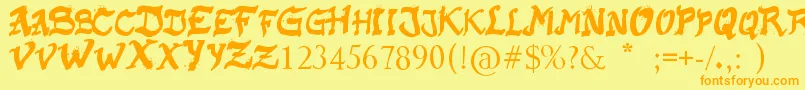 RaslaniKaplash Font – Orange Fonts on Yellow Background