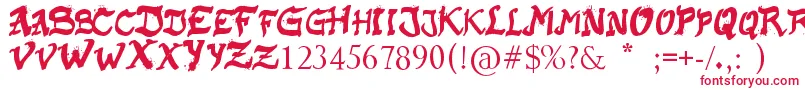 RaslaniKaplash Font – Red Fonts on White Background