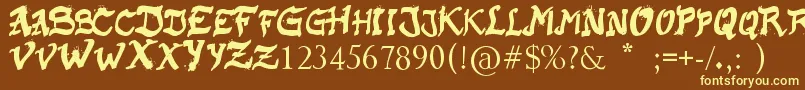 RaslaniKaplash Font – Yellow Fonts on Brown Background