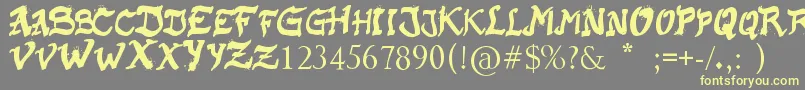 RaslaniKaplash Font – Yellow Fonts on Gray Background