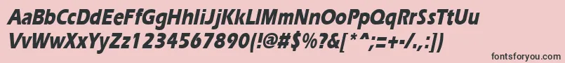 フォントErgoeextraboldcondItalic – ピンクの背景に黒い文字