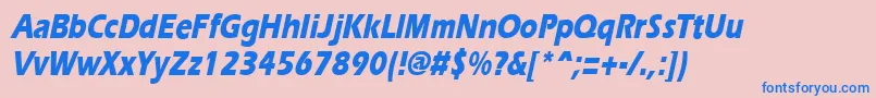 ErgoeextraboldcondItalic Font – Blue Fonts on Pink Background
