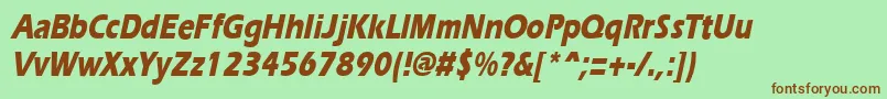 ErgoeextraboldcondItalic Font – Brown Fonts on Green Background