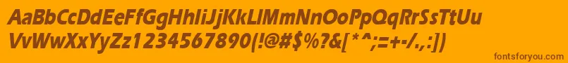 ErgoeextraboldcondItalic Font – Brown Fonts on Orange Background