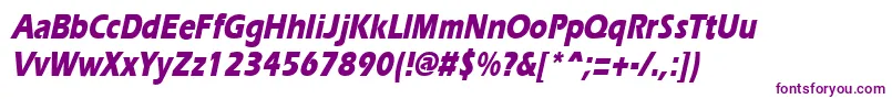 ErgoeextraboldcondItalic-Schriftart – Violette Schriften auf weißem Hintergrund