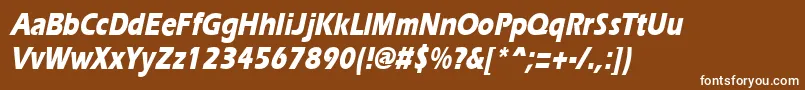 ErgoeextraboldcondItalic Font – White Fonts on Brown Background