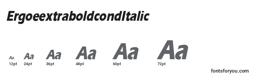 Размеры шрифта ErgoeextraboldcondItalic