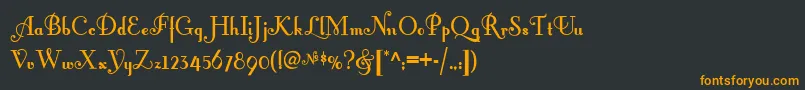 Fonte Fontleroy – fontes laranjas em um fundo preto