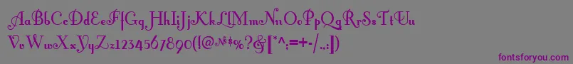 Fontleroy-Schriftart – Violette Schriften auf grauem Hintergrund