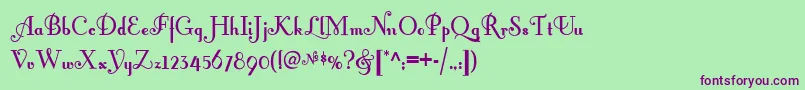 Fontleroy Font – Purple Fonts on Green Background