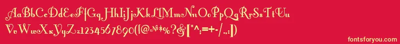 Fontleroy Font – Yellow Fonts on Red Background