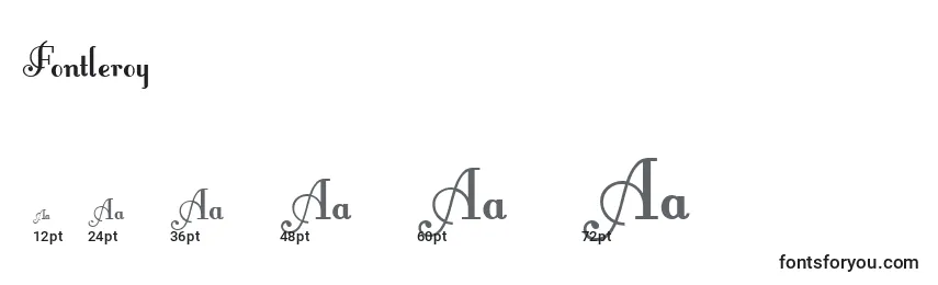 Размеры шрифта Fontleroy