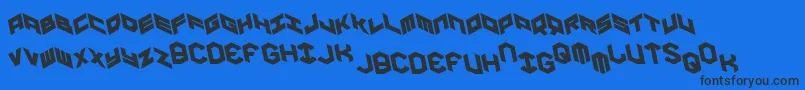 Yayusaleft Font – Black Fonts on Blue Background
