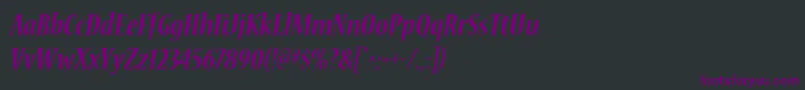 Czcionka NuevastdBoldconditalic – fioletowe czcionki na czarnym tle