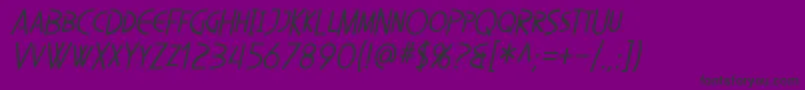 SfDiegoSansCondensedOblique-fontti – mustat fontit violetilla taustalla