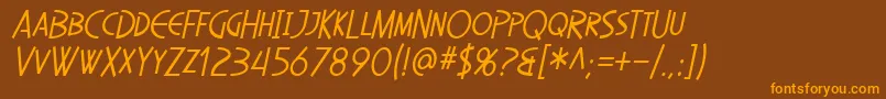 SfDiegoSansCondensedOblique Font – Orange Fonts on Brown Background
