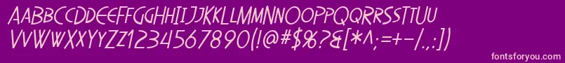 SfDiegoSansCondensedOblique Font – Pink Fonts on Purple Background