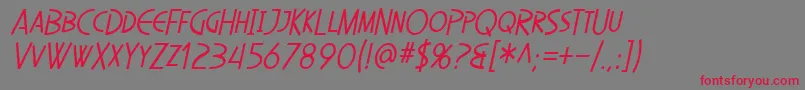SfDiegoSansCondensedOblique Font – Red Fonts on Gray Background