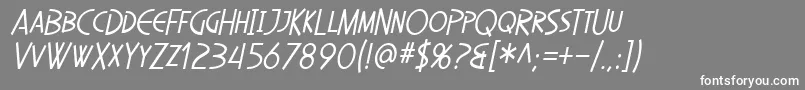 More about SfDiegoSansCondensedOblique Font SfDiegoSansCondensedOblique Font – White Fonts on Gray Background