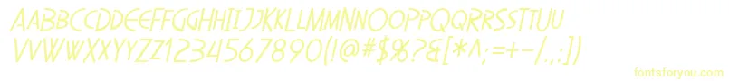 Police SfDiegoSansCondensedOblique – polices jaunes